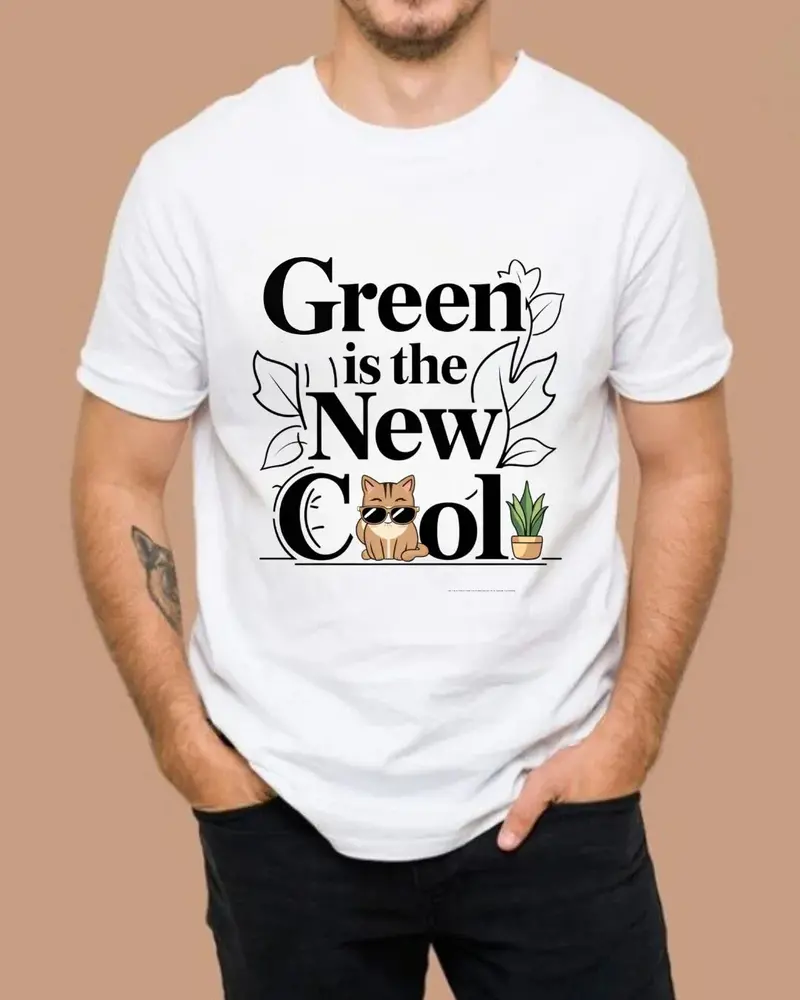 Green Is The New Cool Cotton T-Shirt 4
