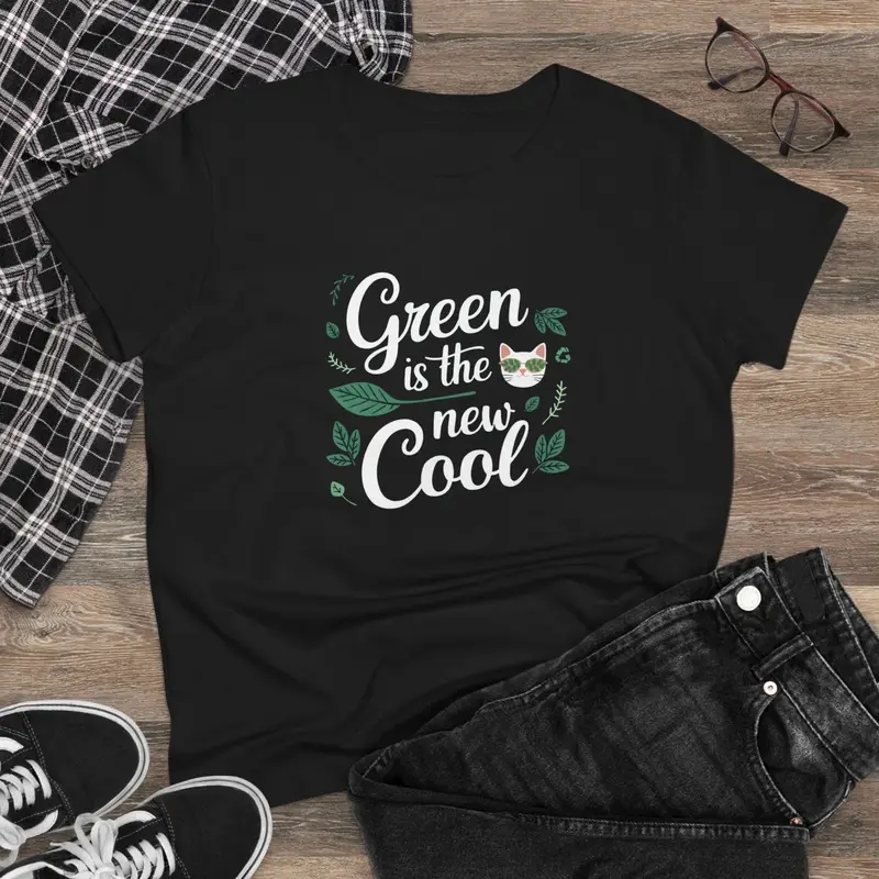 Green Is The New Cool Cotton Women Tshirt 3