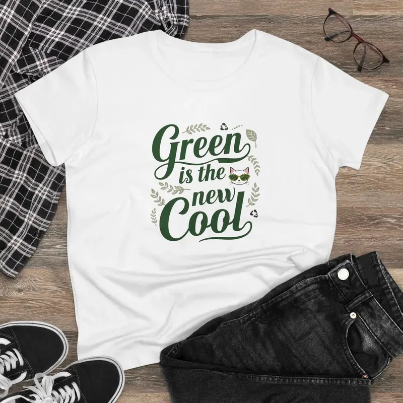 Green Is The New Cool Women Cotton Tees 2