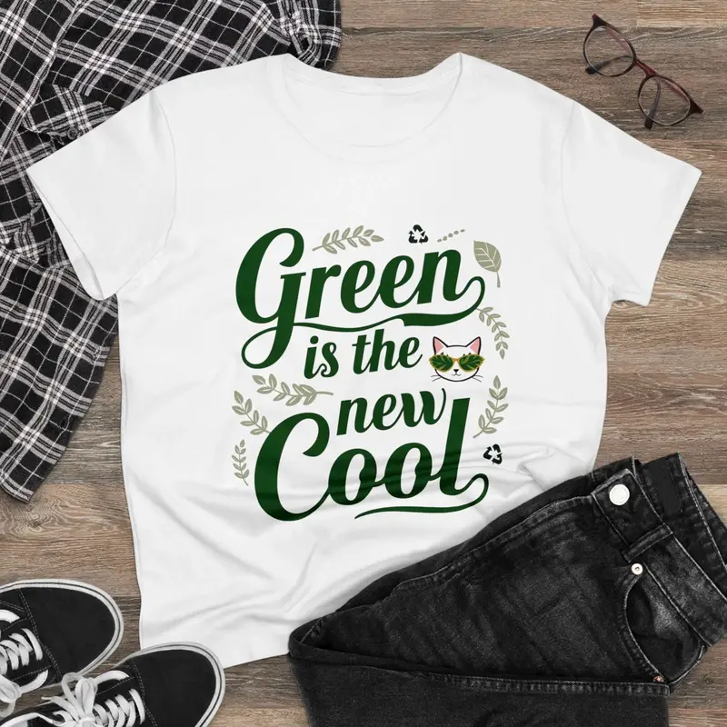 Green Is The New Cool Women Cotton Tshirt 1