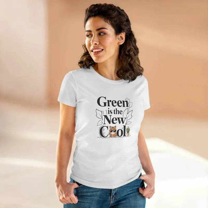 Green Is The New Cool Women Cotton Tshirt 10
