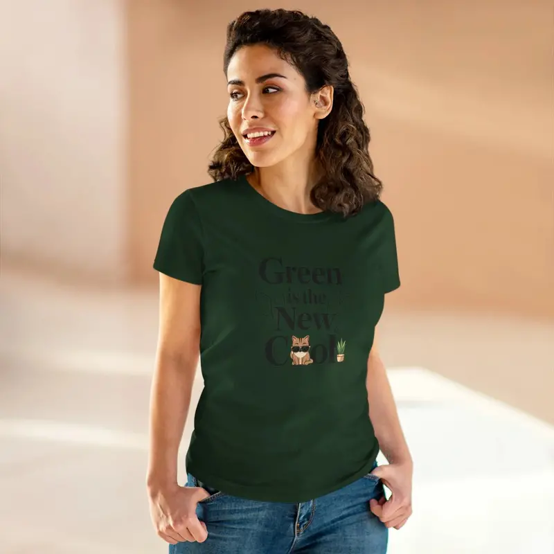 Green Is The New Cool Women Cotton Tshirt 16