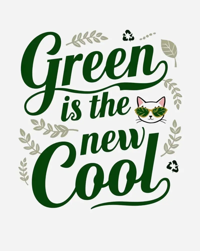 Green Is The New Cool Women Cotton Tshirt 2