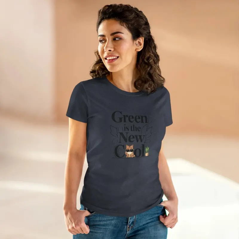 Green Is The New Cool Women Cotton Tshirt 24