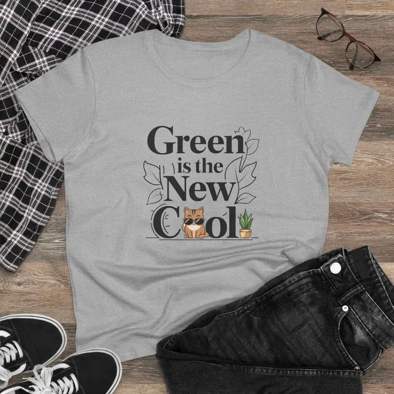 Green Is The New Cool Women Cotton Tshirt 3