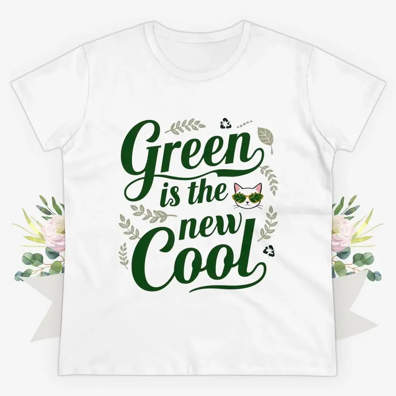 Green Is The New Cool Women Cotton Tshirt 3