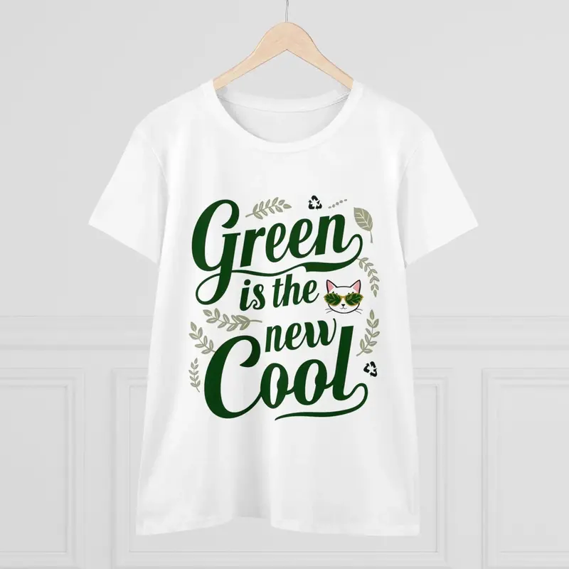 Green Is The New Cool Women Cotton Tshirt 4