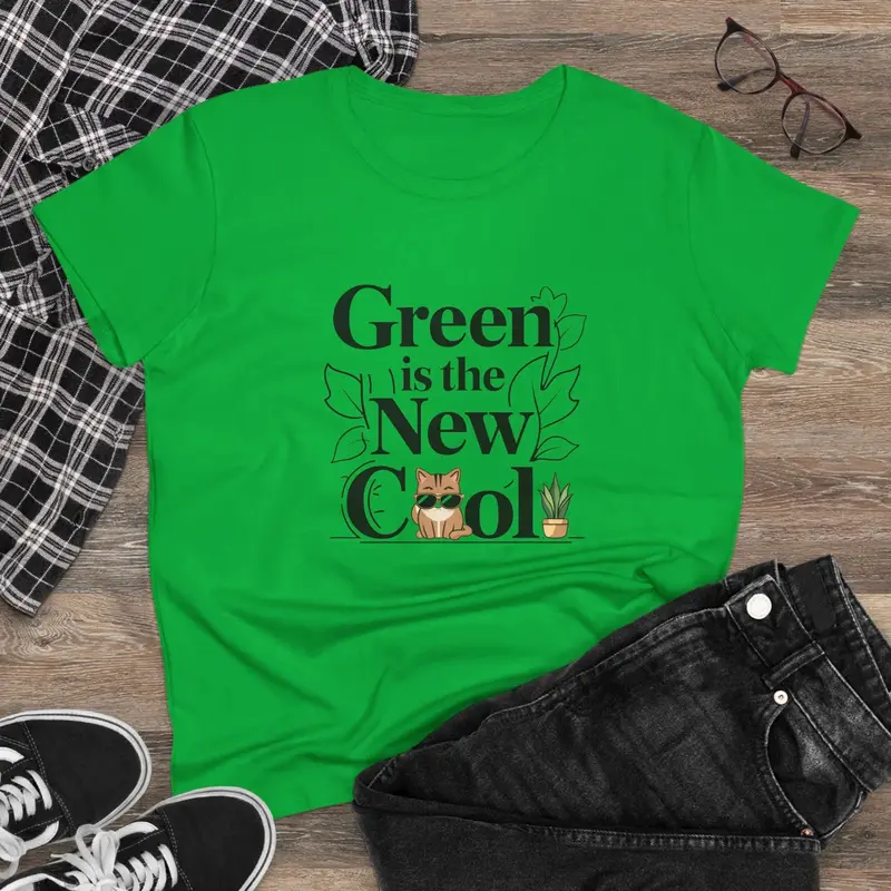 Green Is The New Cool Women Cotton Tshirt 5