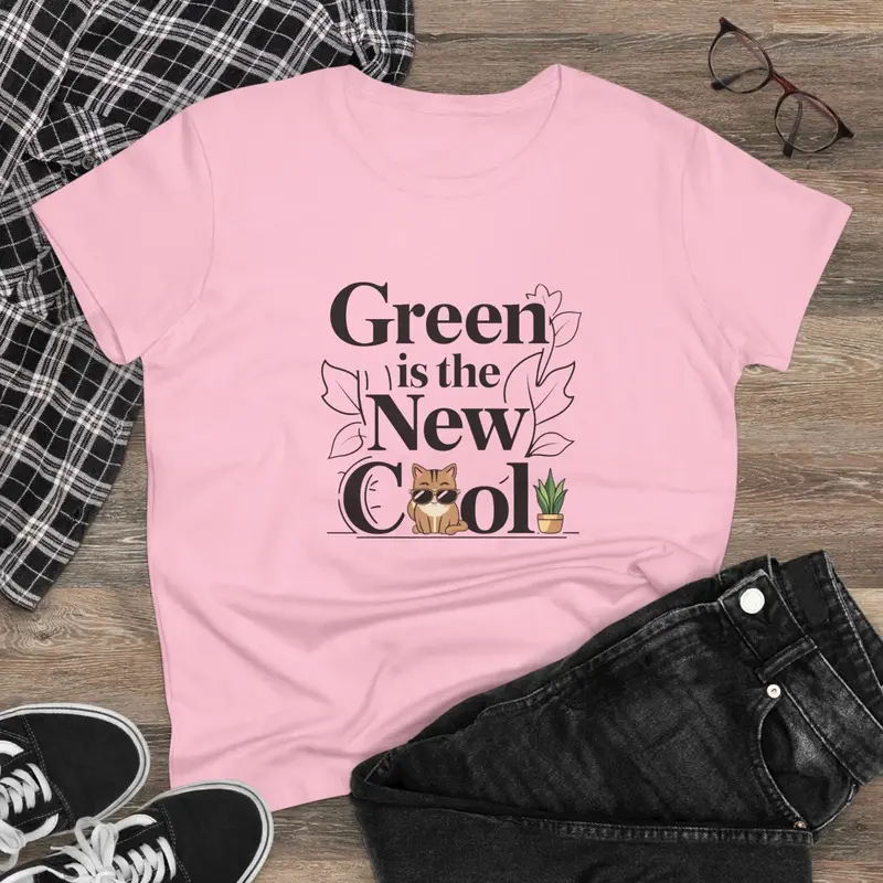 Green Is The New Cool Women Cotton Tshirt 6