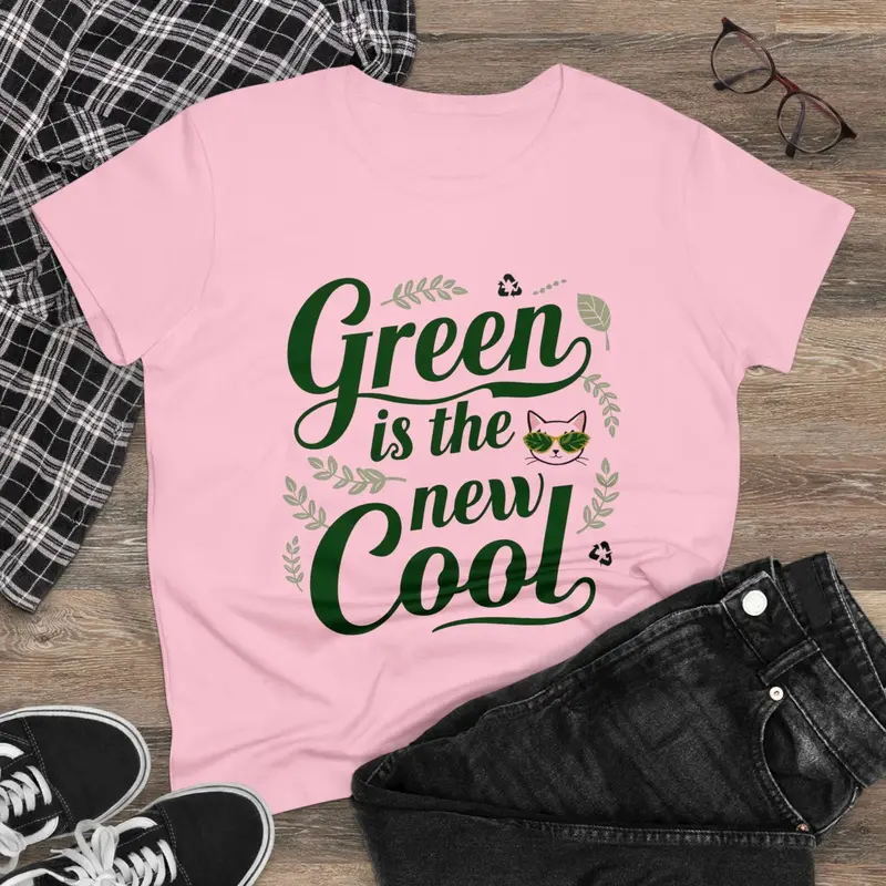 Green Is The New Cool Women Cotton Tshirt 6
