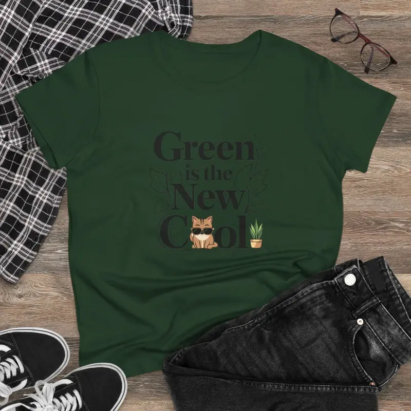 Green Is The New Cool Women Cotton Tshirt 7