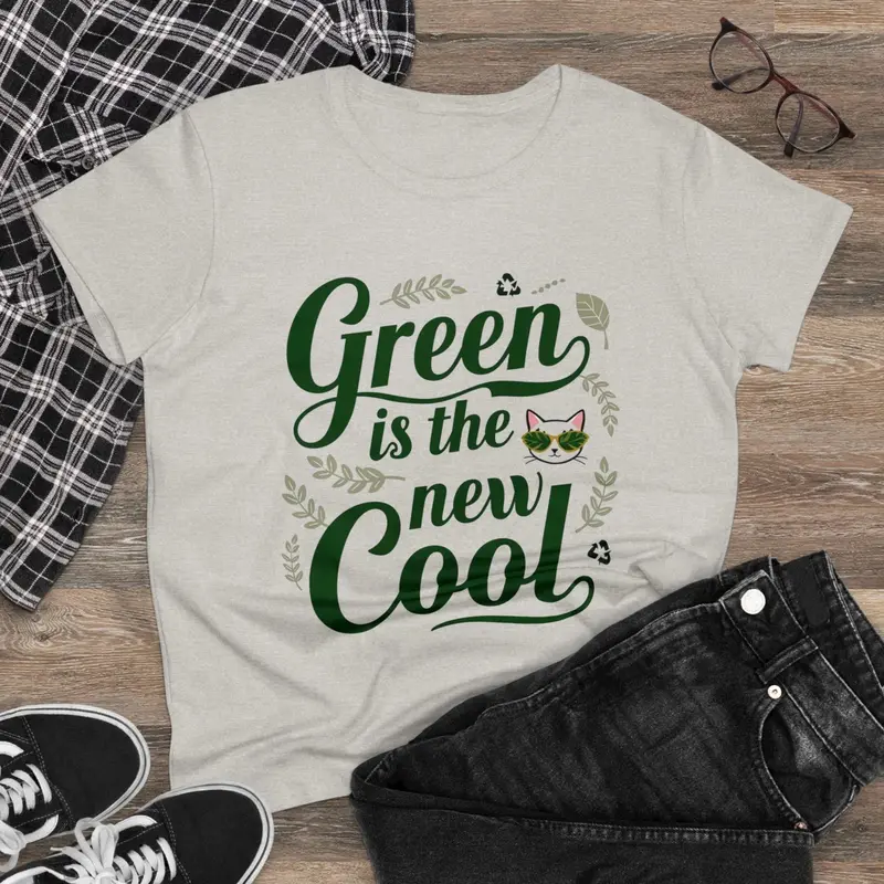 Green Is The New Cool Women Cotton Tshirt 7