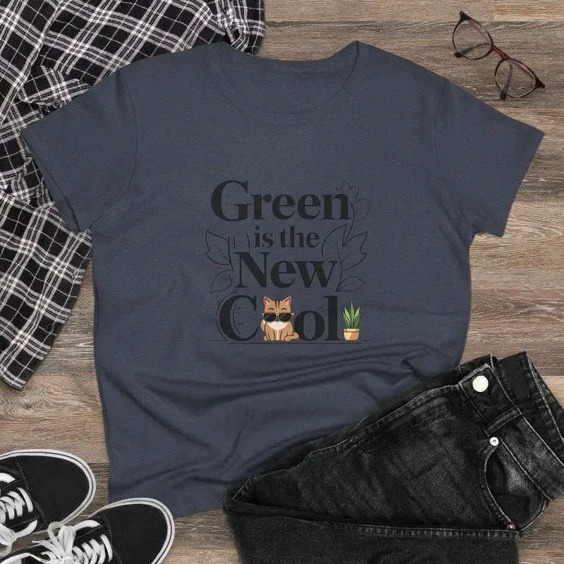 Green Is The New Cool Women Cotton Tshirt 8