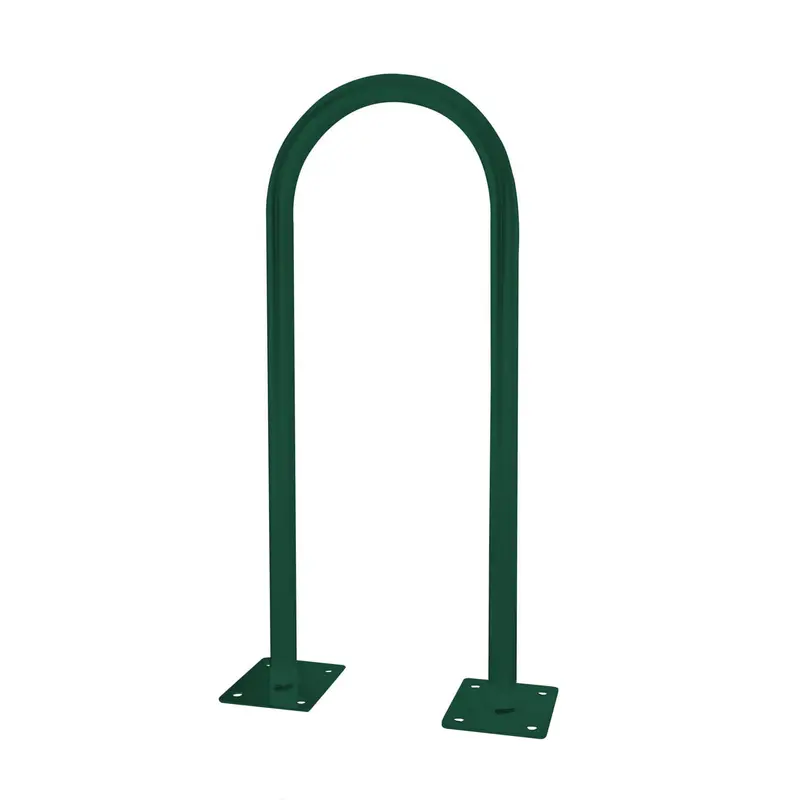 Green U Shape Outdoor Bike Rack | Single Loop Commercial Bike Stand (2-3 Capacity) 1