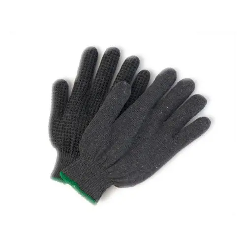 Grey Economy Poly-Cotton String Knit Gloves 1