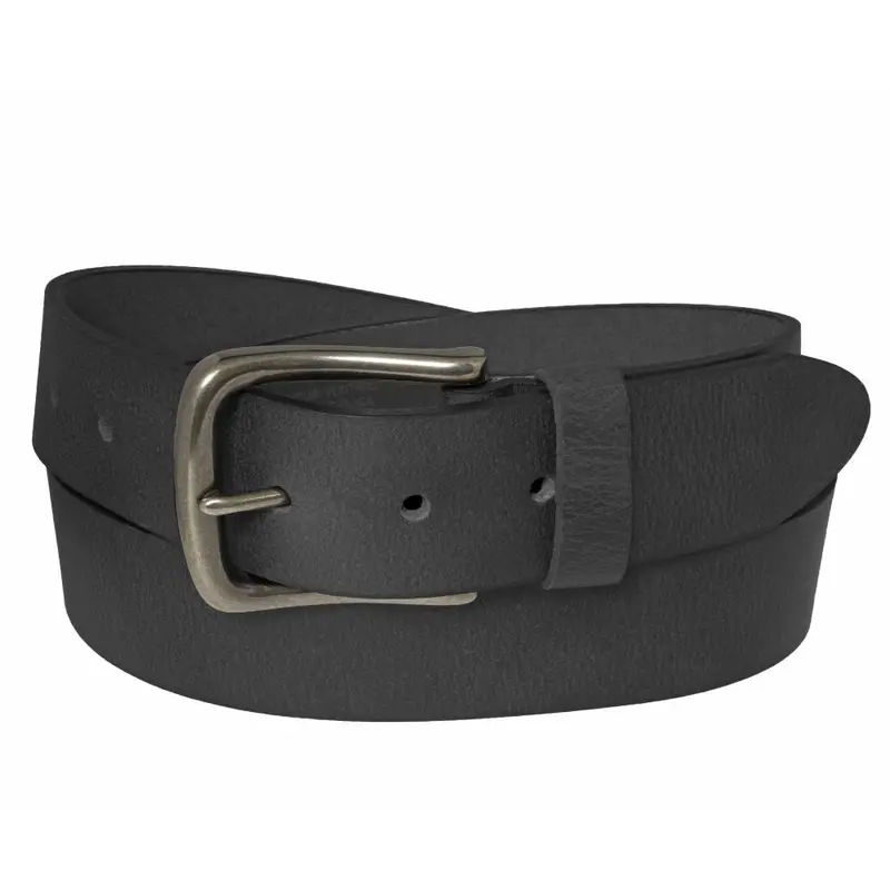 Grizzly 38Mm Strap Belt With Antique Nickel Harness Buckle - Black 1