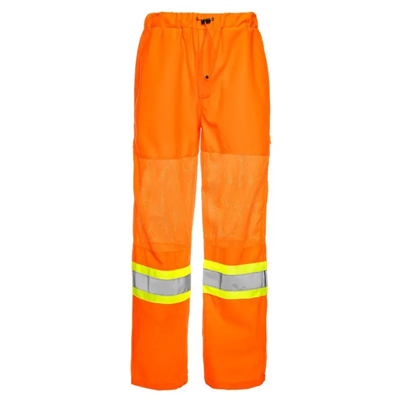 Ground Force Hi-Vis Men's Traffic Mesh Work Pants Tb01o - Orange 1