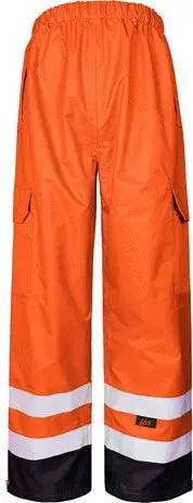 Gss Class E Premium Waterproof Rain Pants Hi-Viz Orange With Black Bottom #6804 1