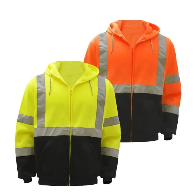 Gss Safety Class 3 Zipper Front Hoodie With Black Bottom 1