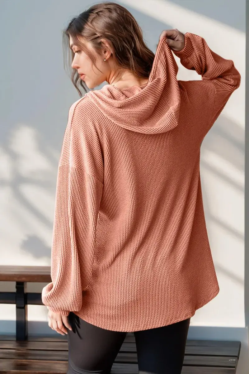 Half Button Long Sleeve Hoodie 5