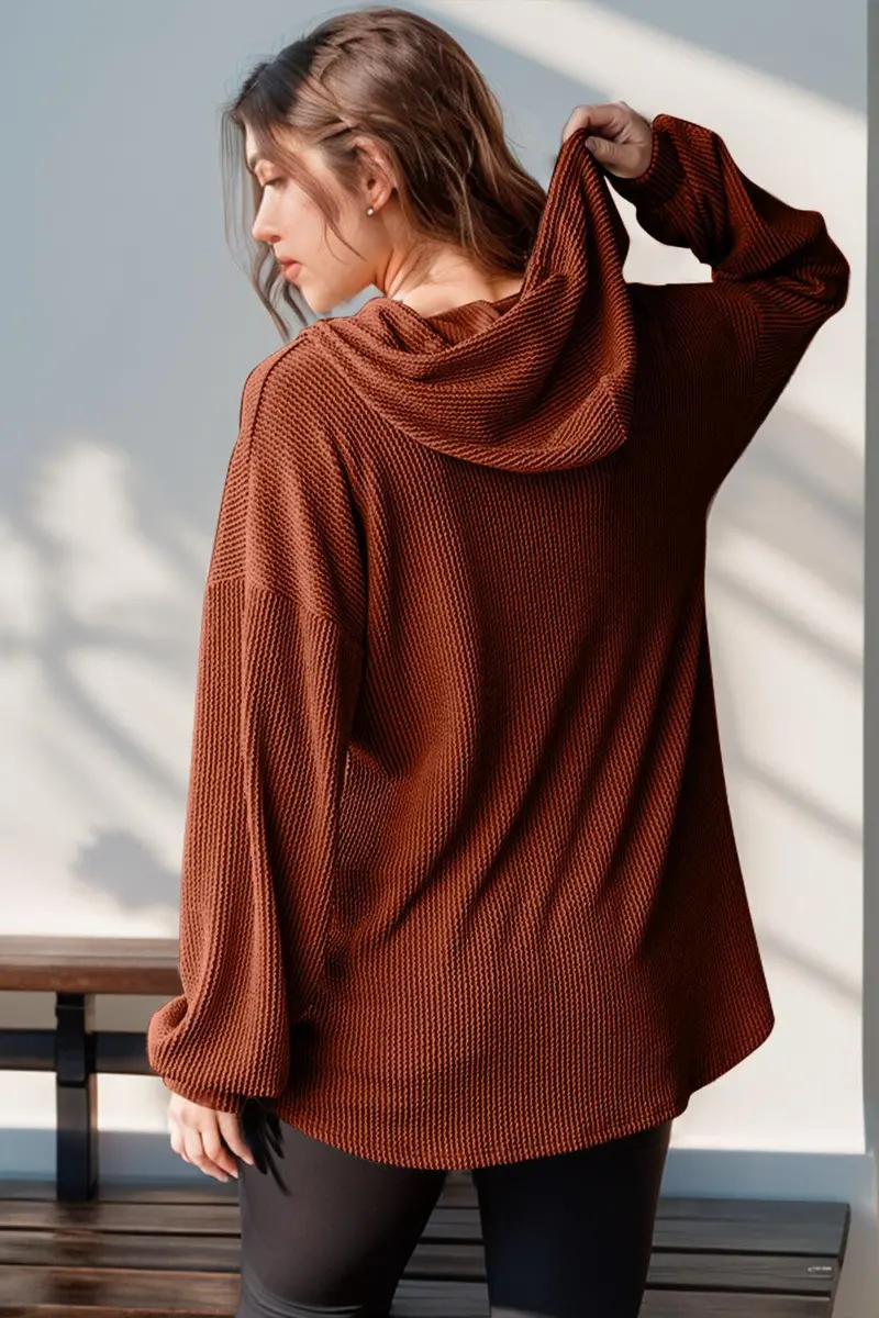 Half Button Long Sleeve Hoodie 9