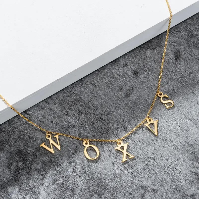 Handmade Multiple Single Letter Customizable Necklace 6