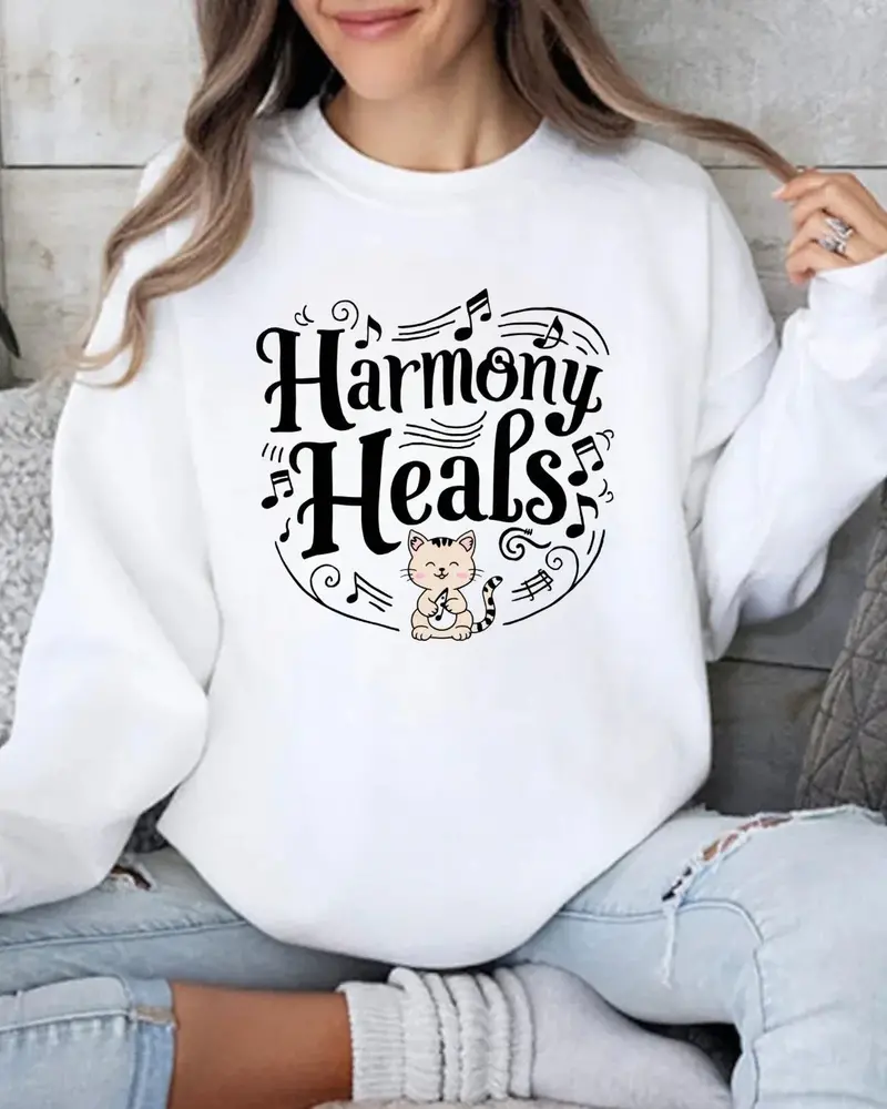 Harmony Heal Heavy Unisex Cotton Crewneck Sweatshirt 1