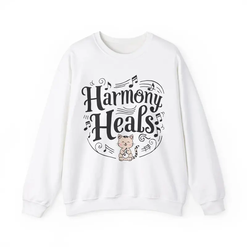 Harmony Heal Heavy Unisex Cotton Crewneck Sweatshirt 4
