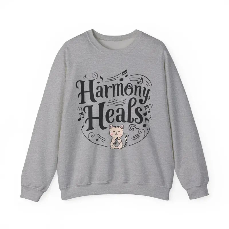 Harmony Heal Heavy Unisex Cotton Crewneck Sweatshirt 8