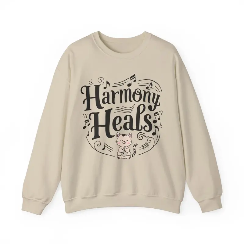 Harmony Heal Heavy Unisex Cotton Crewneck Sweatshirt 8