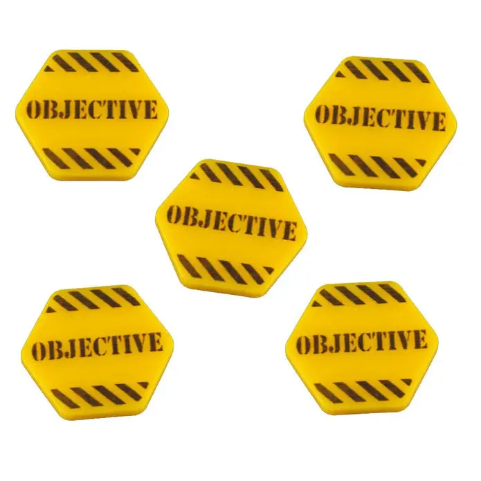 Hazard Stripe Objective Tokens, Gold (5) 1