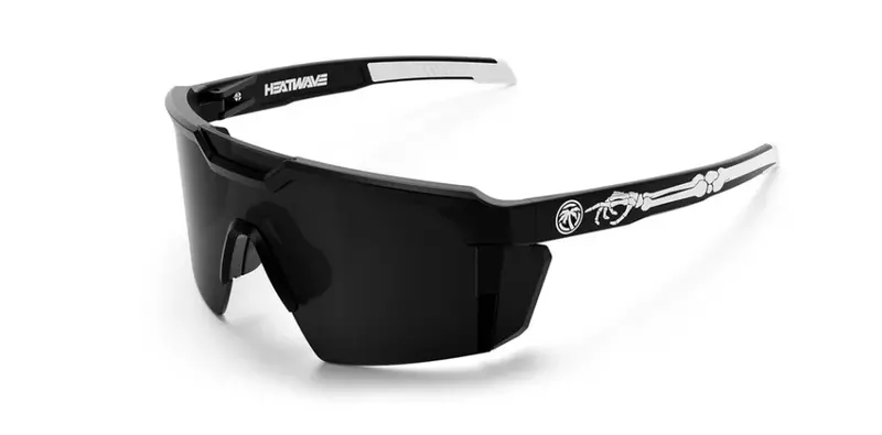 Heat Wave Future Tech Sunglasses: Bones Frame/Black Lens Z87+ 1