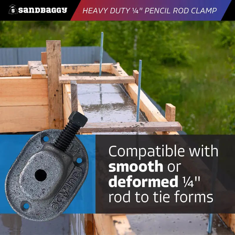 Heavy Duty 1/4" Pencil Rod Clamp - Concrete Formwork Clamps - Cast Malleable Iron 4