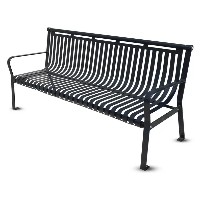 Heavy-Duty 6 Ft Commercial Park Bench – Powder-Coated Metal 1