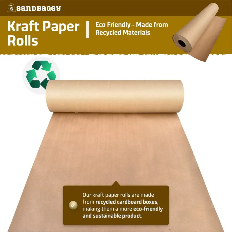 Heavy Duty Kraft Paper Rolls - 75 Lb. Recycled Paper (Brown) 6