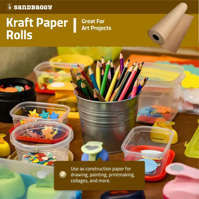 Heavy Duty Kraft Paper Rolls - 75 Lb. Recycled Paper (Brown) 9