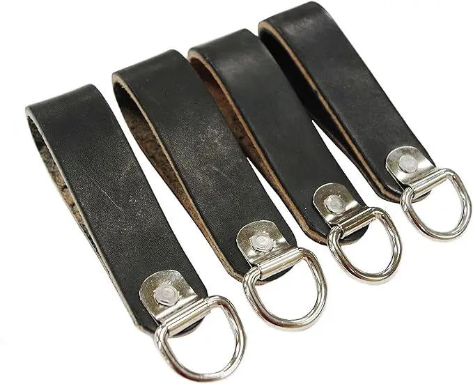 Heavy Duty Leather Suspender D-Ring Loops (Pack Of 4) - Rudedog Usa #420 1