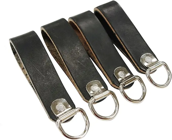 Heavy Duty Leather Suspender D-Ring Loops (Pack Of 4) - Rudedog Usa #420 2