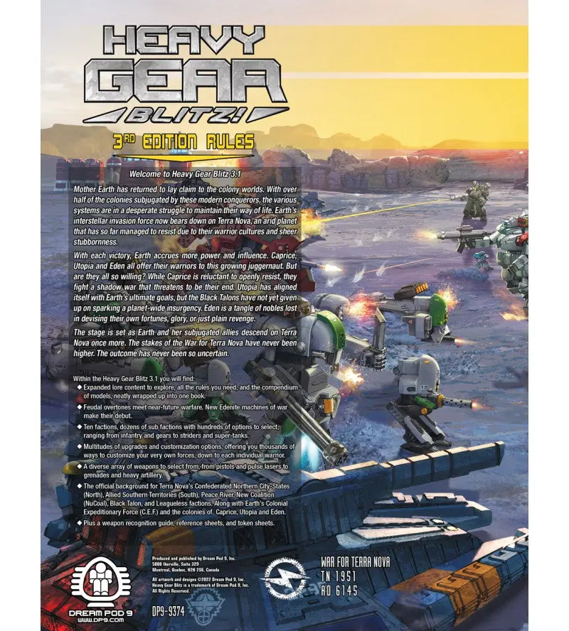 Heavy Gear Blitz! Tabletop Wargaming - 3Rd Edition Rules - Version 3.1 2