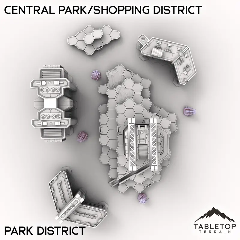 Hextech Central Park/Shopping District - City Map Pack 5