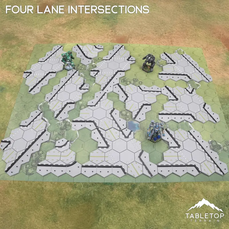 Hextech Four Lane Intersections Bundle 2