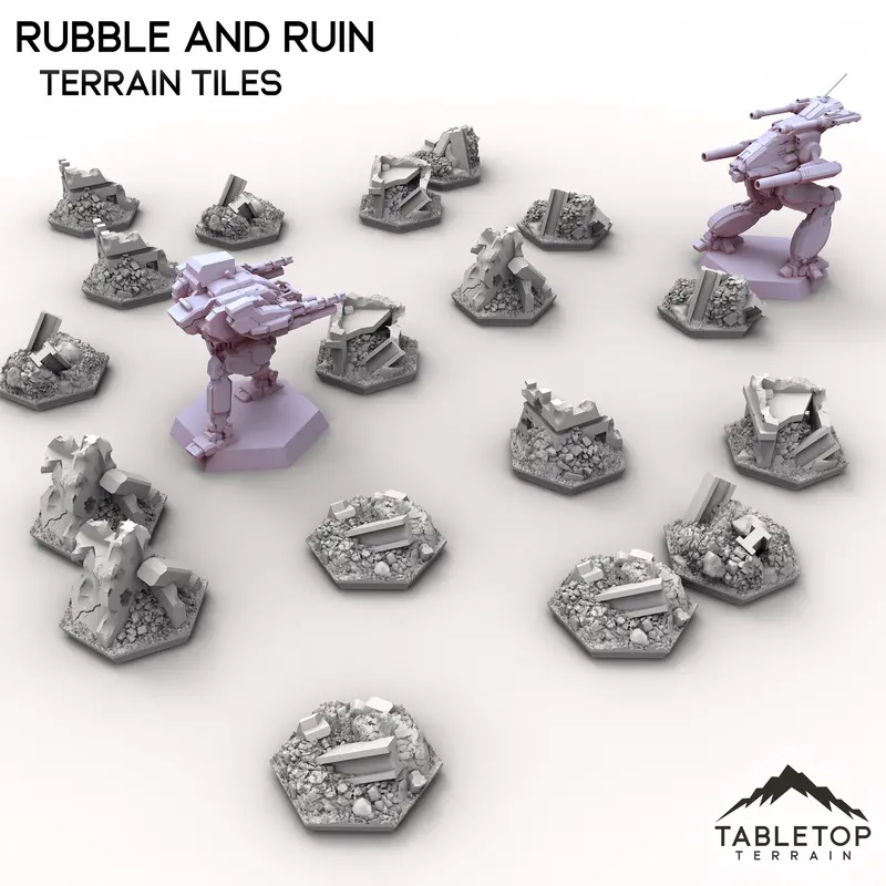 Hextech Rubble And Ruin Terrain Tiles - 6Mm 1
