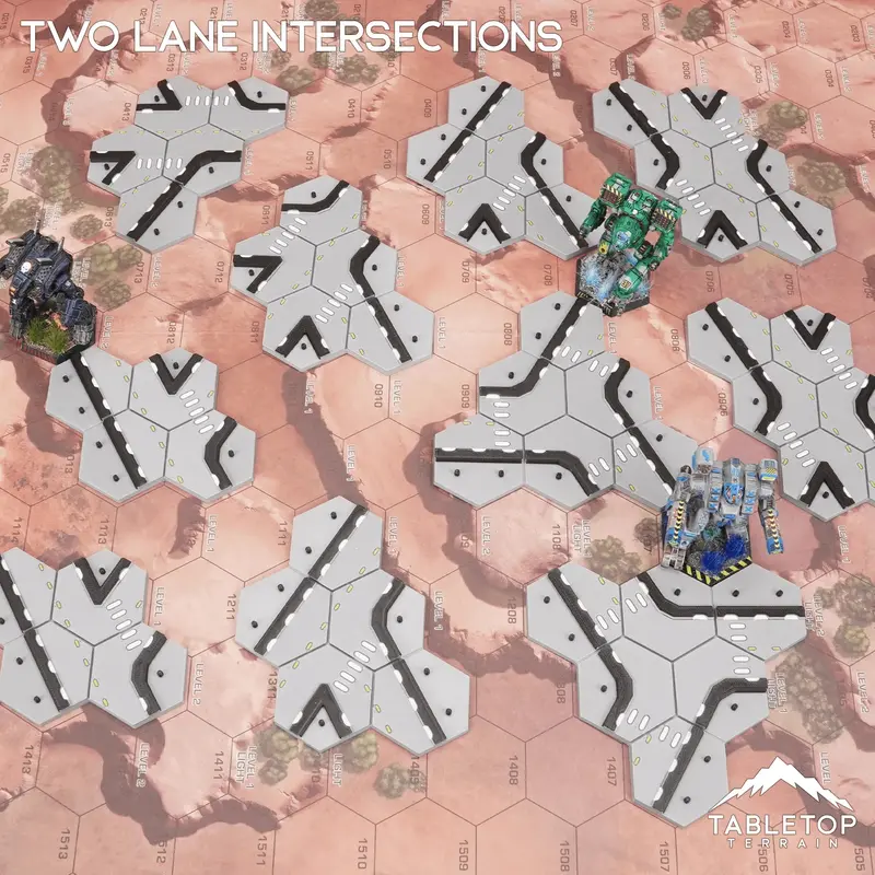 Hextech Two Lane Intersections Bundle 1