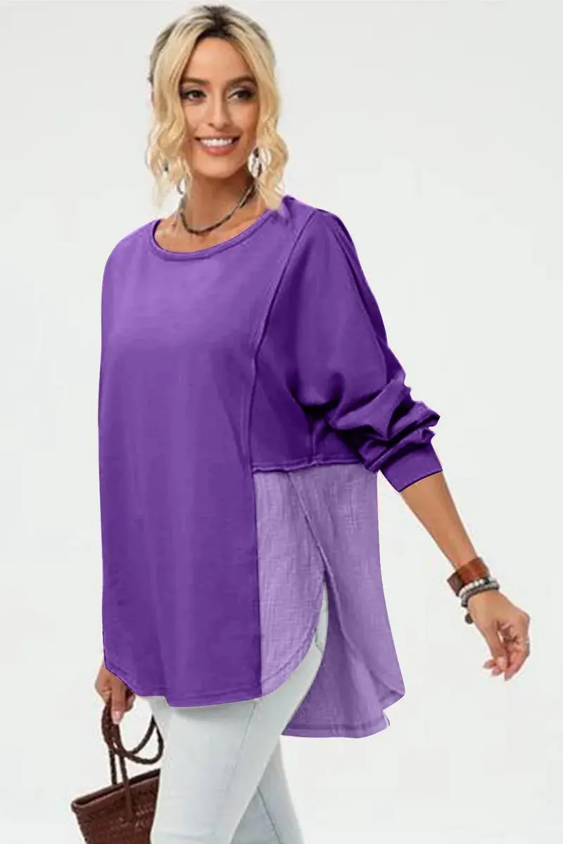 High-Low Hem Long-Sleeve T-Shirt