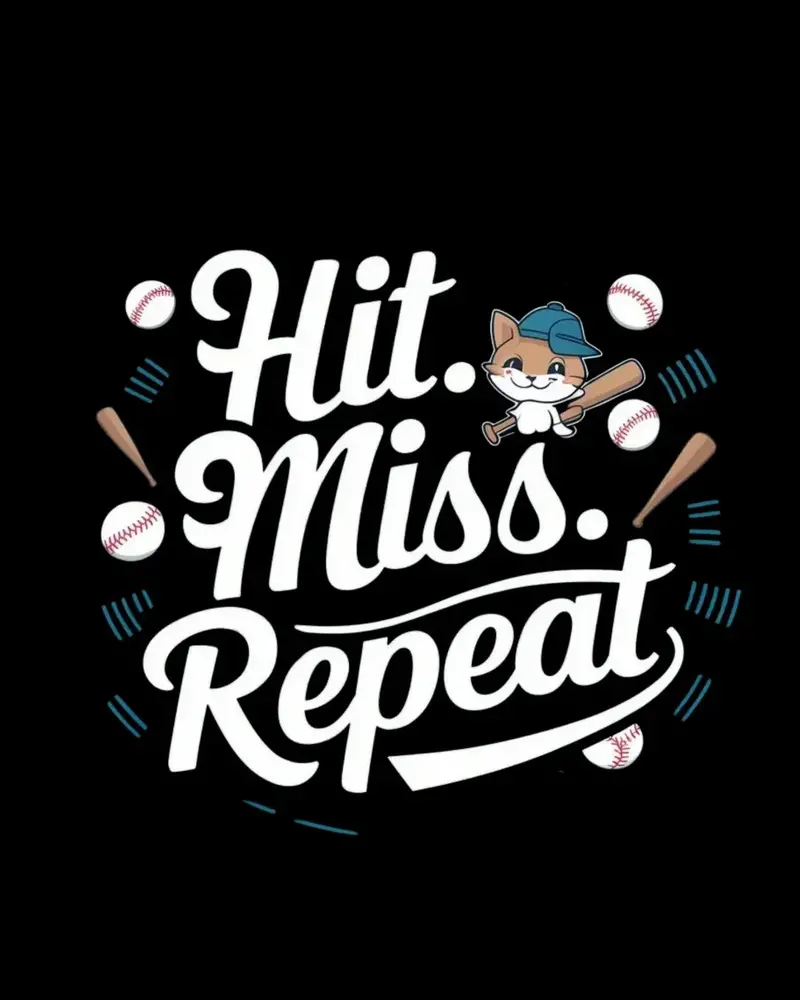 Hit Miss Repeat Baseball Crew Neck Tees 2