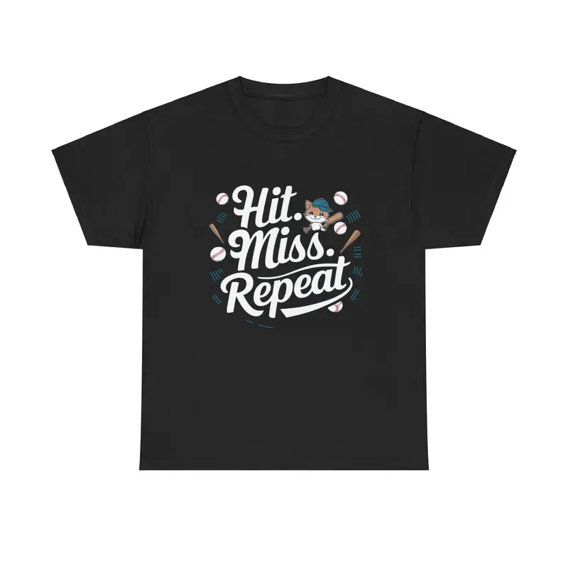 Hit Miss Repeat Baseball Crew Neck Tees 5