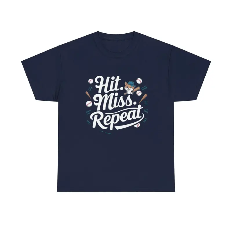 Hit Miss Repeat Baseball Crew Neck Tees 6