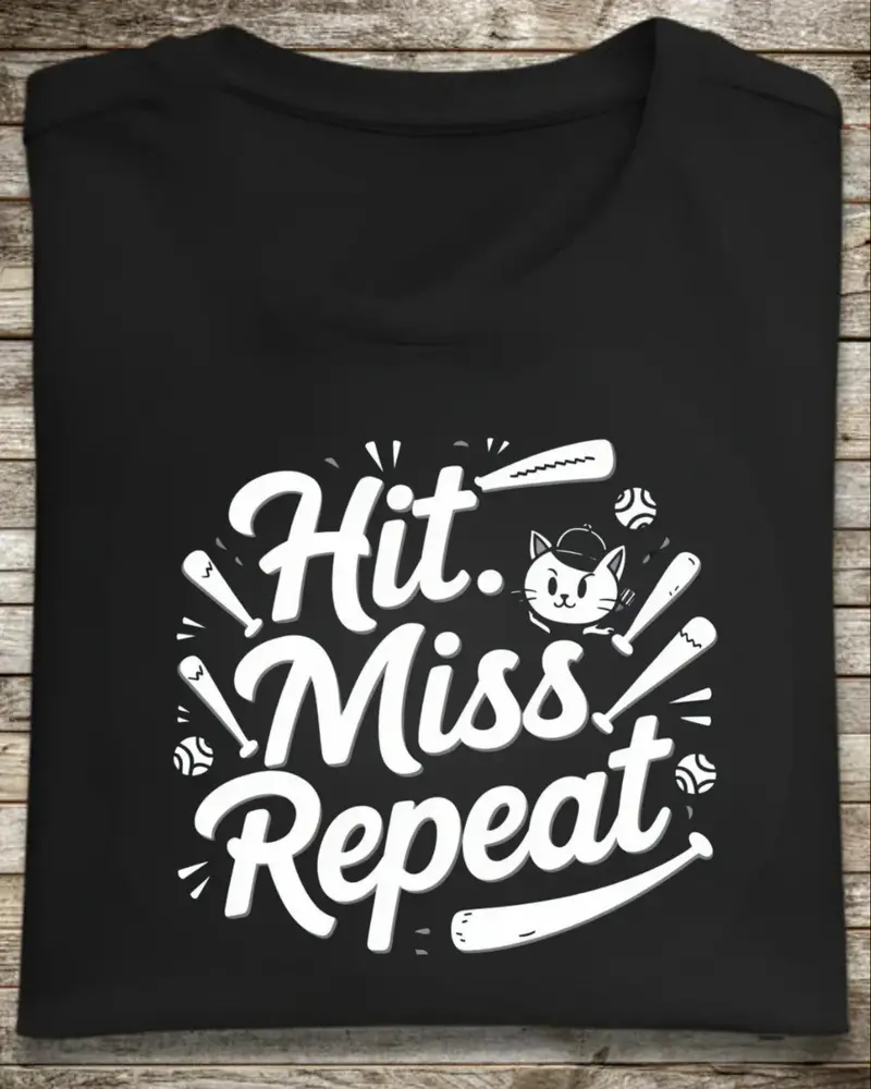 Hit Miss Repeats Baseball Crew Neck Tee 1