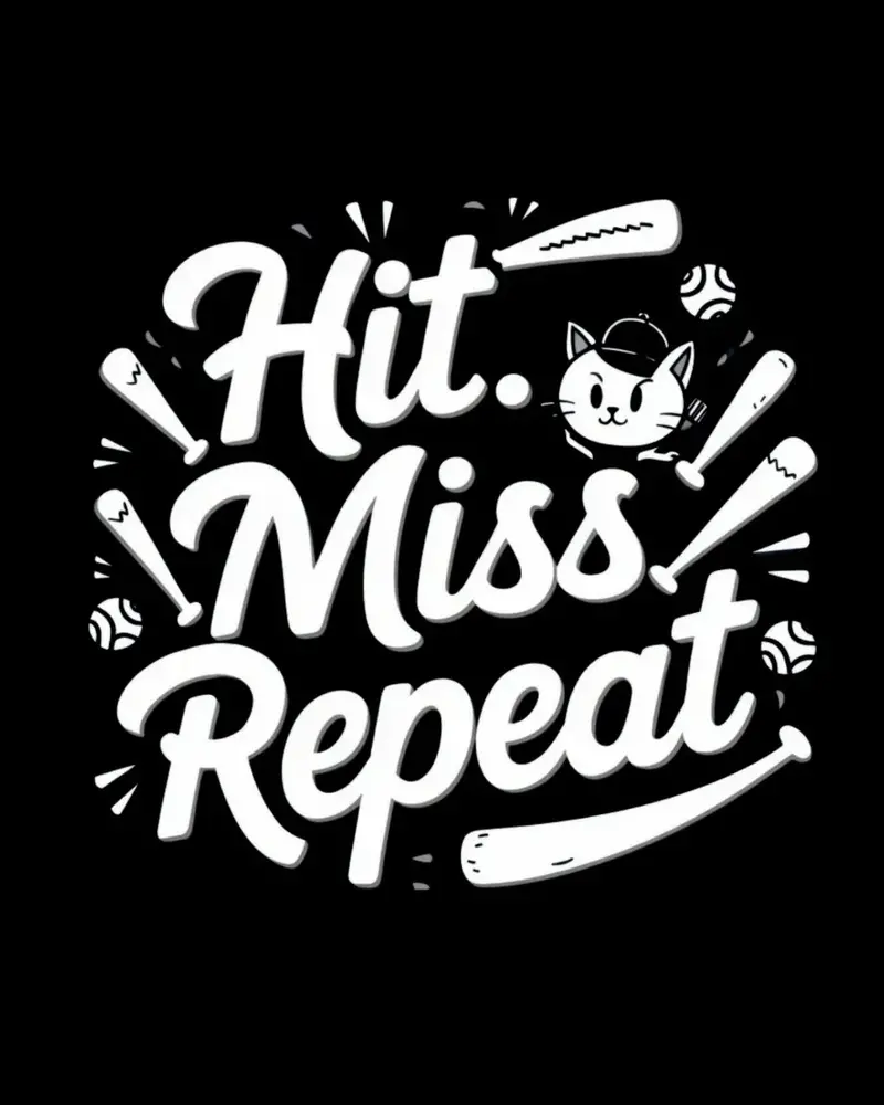 Hit Miss Repeats Baseball Crew Neck Tee 2