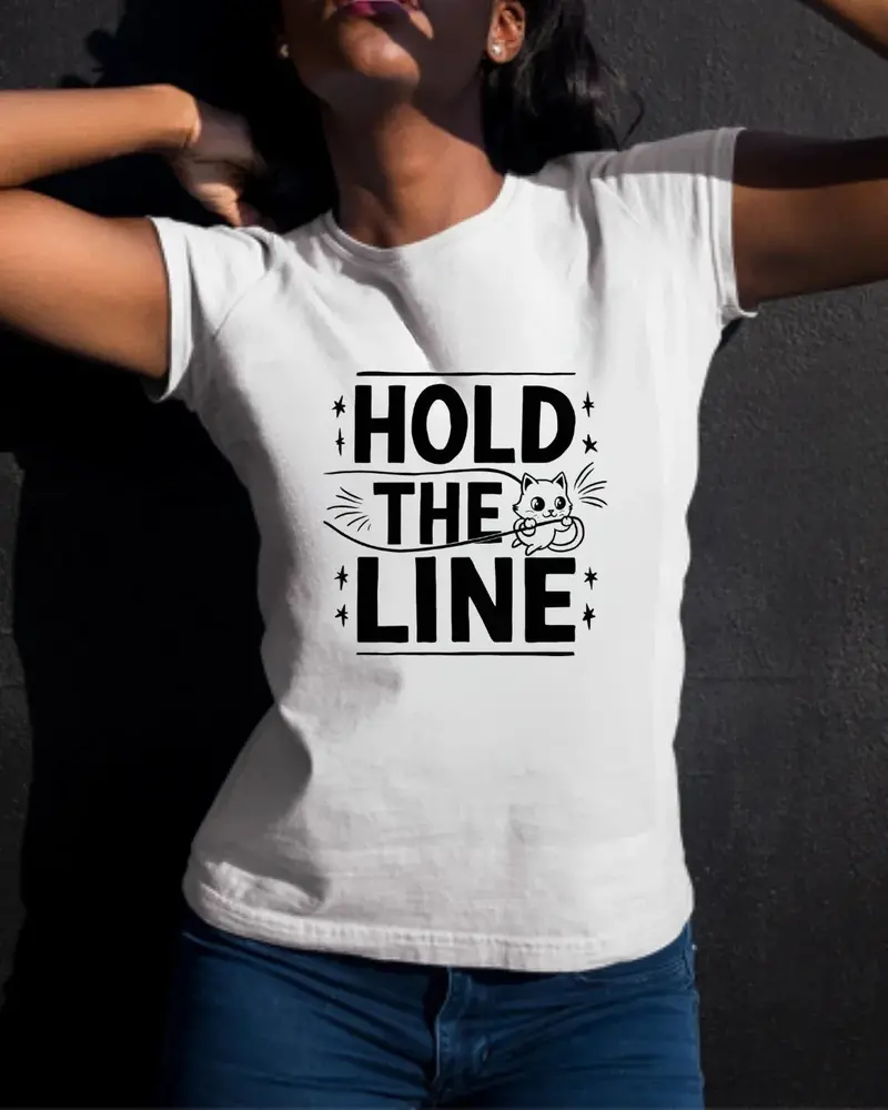 Hold The Line Idiom Cotton T-Shirt 3